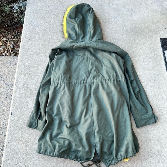 Zara Faux Fur Trimmed Hooded Parka Womens Medium - Picture 6 of 10